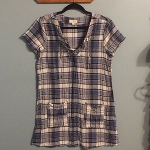 Umgee smocked plaid dress S